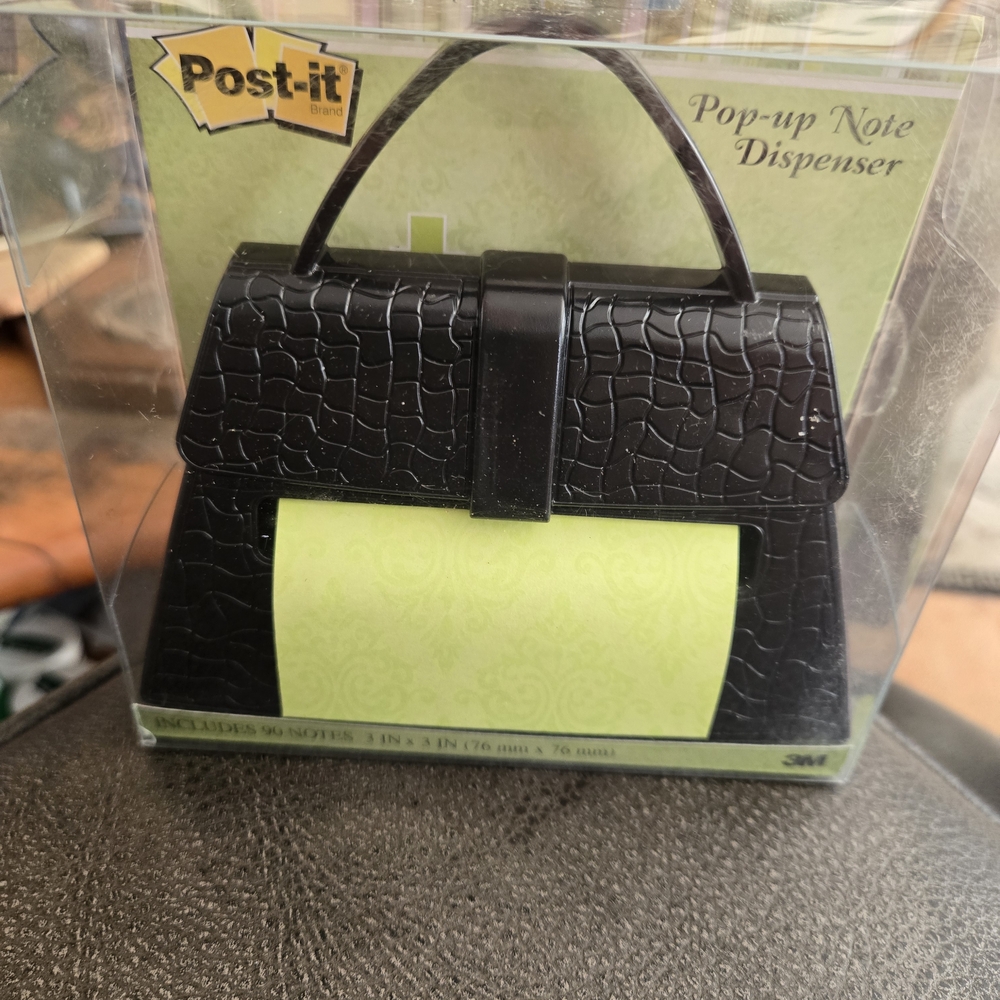 Black Purse-Shaped Pop-up Note Dispenser